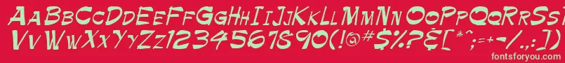 TrinnetteRegular Font – Green Fonts on Red Background