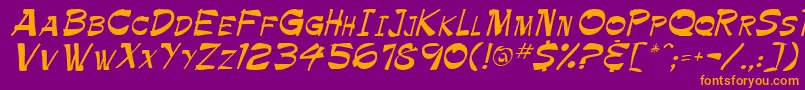 TrinnetteRegular Font – Orange Fonts on Purple Background