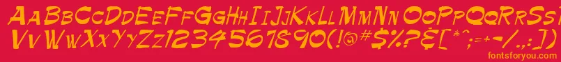 TrinnetteRegular Font – Orange Fonts on Red Background