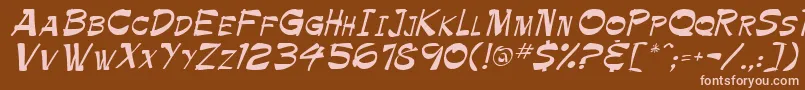 TrinnetteRegular Font – Pink Fonts on Brown Background