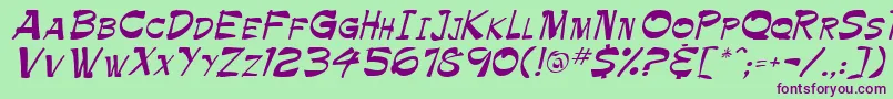 TrinnetteRegular Font – Purple Fonts on Green Background