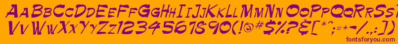 TrinnetteRegular Font – Purple Fonts on Orange Background