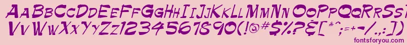 TrinnetteRegular Font – Purple Fonts on Pink Background