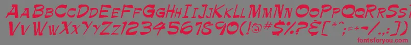 TrinnetteRegular Font – Red Fonts on Gray Background