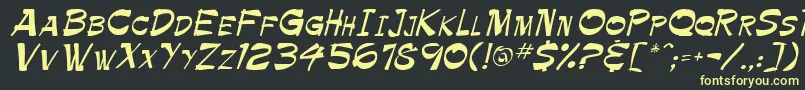 TrinnetteRegular Font – Yellow Fonts on Black Background