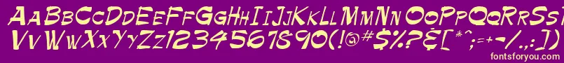 TrinnetteRegular Font – Yellow Fonts on Purple Background