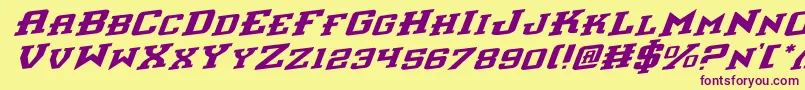 InterceptorRotalic Font – Purple Fonts on Yellow Background