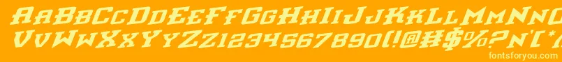 InterceptorRotalic Font – Yellow Fonts on Orange Background