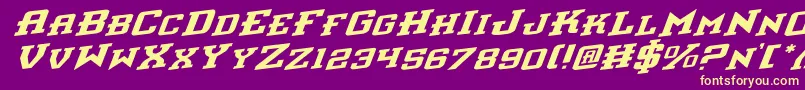 InterceptorRotalic Font – Yellow Fonts on Purple Background