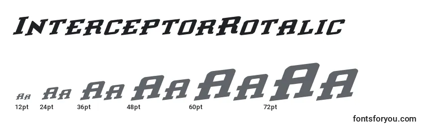 Größen der Schriftart InterceptorRotalic