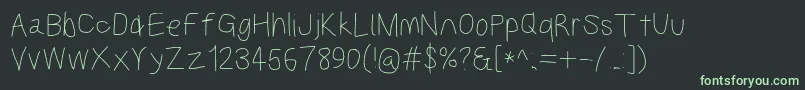Kabinasebd-fontti – vihreät fontit mustalla taustalla