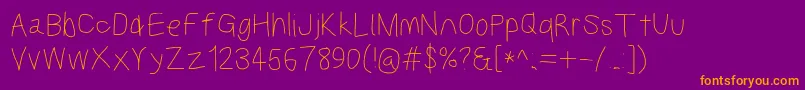Kabinasebd Font – Orange Fonts on Purple Background