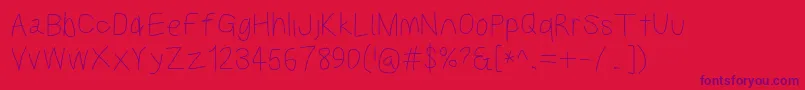 Kabinasebd Font – Purple Fonts on Red Background