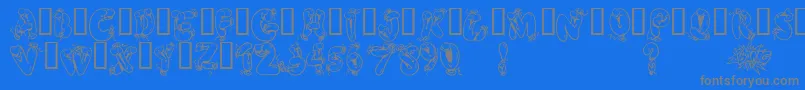 Alphaballoons2 Font – Gray Fonts on Blue Background