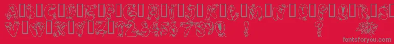 Alphaballoons2 Font – Gray Fonts on Red Background