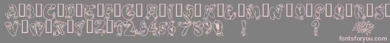 Alphaballoons2-Schriftart – Rosa Schriften auf grauem Hintergrund