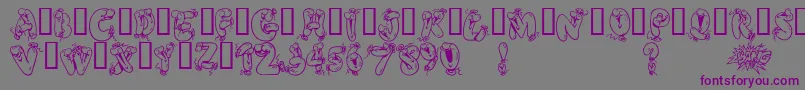 Alphaballoons2 Font – Purple Fonts on Gray Background