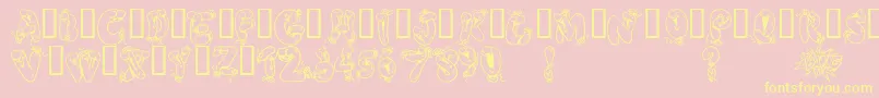 Alphaballoons2-Schriftart – Gelbe Schriften auf rosa Hintergrund