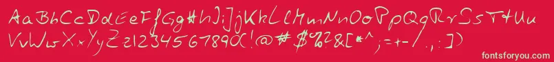Zuerbig Font – Green Fonts on Red Background