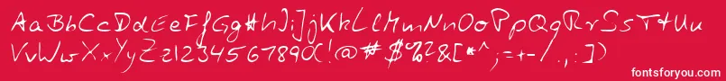 フォントZuerbig – 赤い背景に白い文字