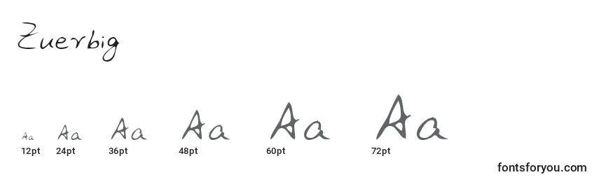 Размеры шрифта Zuerbig