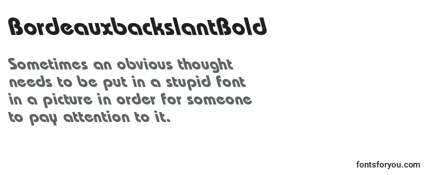 Обзор шрифта BordeauxbackslantBold