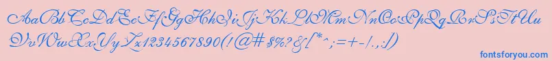 GeSheerScript Font – Blue Fonts on Pink Background
