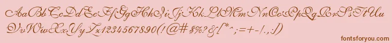 GeSheerScript Font – Brown Fonts on Pink Background