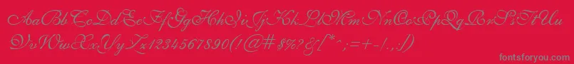 GeSheerScript Font – Gray Fonts on Red Background