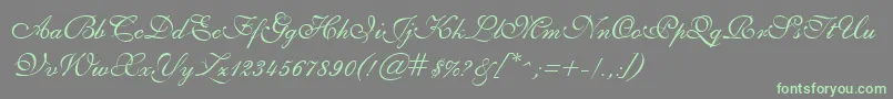 GeSheerScript Font – Green Fonts on Gray Background