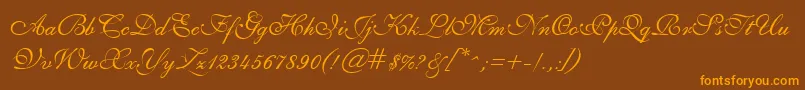 GeSheerScript Font – Orange Fonts on Brown Background