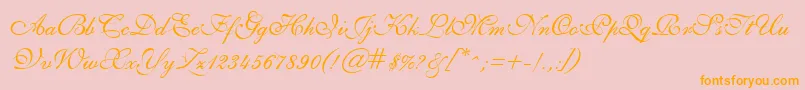 GeSheerScript Font – Orange Fonts on Pink Background