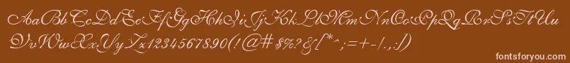 Fonte GeSheerScript – fontes rosa em um fundo marrom