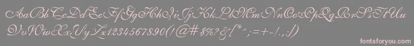 Weitere Informationen zur GeSheerScript-Schriftart GeSheerScript-Schriftart – Rosa Schriften auf grauem Hintergrund