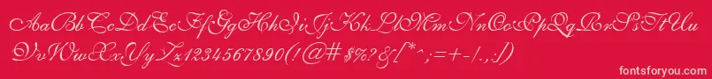 フォントGeSheerScript – 赤い背景にピンクのフォント