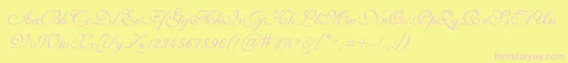 GeSheerScript Font – Pink Fonts on Yellow Background