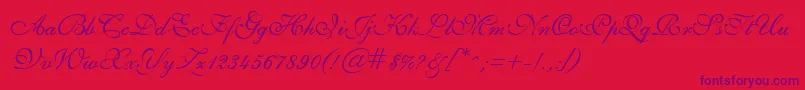 GeSheerScript-Schriftart – Violette Schriften auf rotem Hintergrund