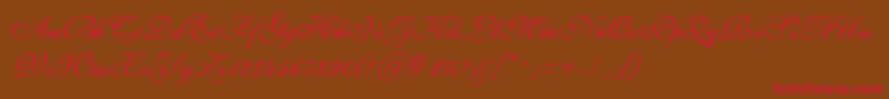 GeSheerScript-Schriftart – Rote Schriften auf braunem Hintergrund