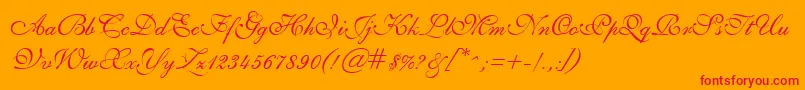 Fonte GeSheerScript – fontes vermelhas em um fundo laranja