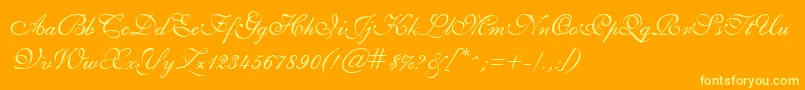 GeSheerScript Font – Yellow Fonts on Orange Background