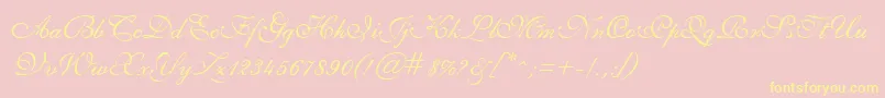 GeSheerScript Font – Yellow Fonts on Pink Background