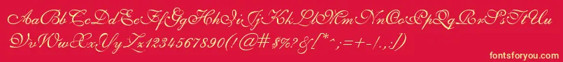 GeSheerScript Font – Yellow Fonts on Red Background