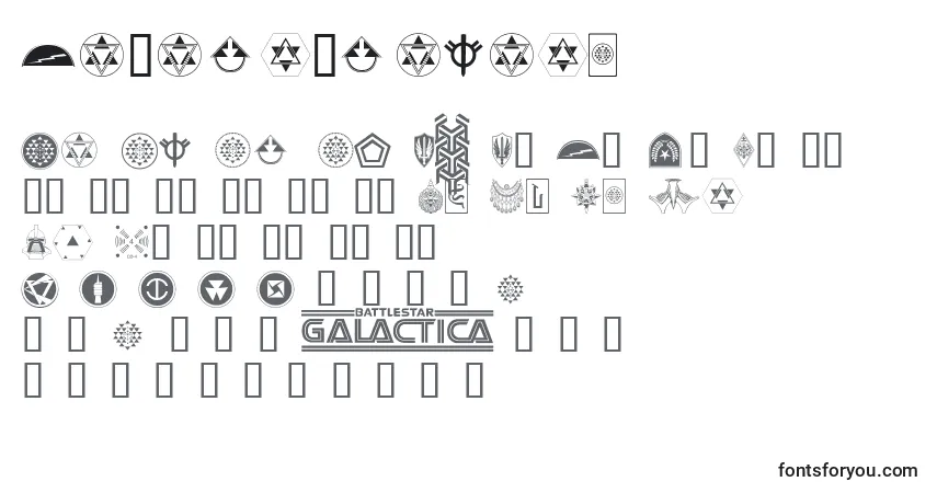 A fonte Galacticabats – alfabeto, números, caracteres especiais