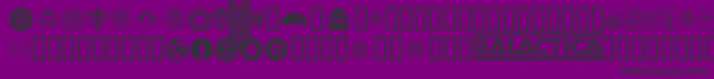 Weitere Informationen zur Galacticabats-Schriftart Galacticabats-Schriftart – Schwarze Schriften auf violettem Hintergrund