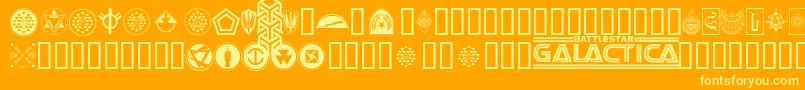 Galacticabats Font – Yellow Fonts on Orange Background
