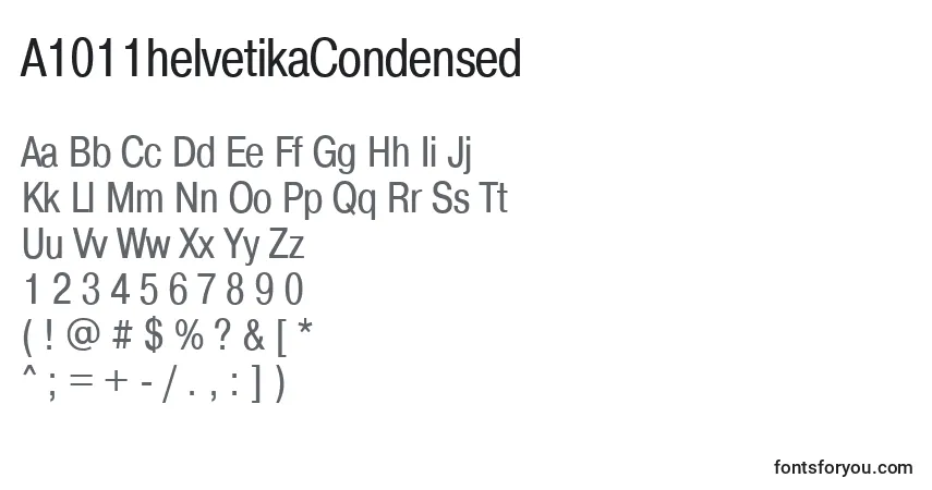 Czcionka A1011helvetikaCondensed – alfabet, cyfry, specjalne znaki