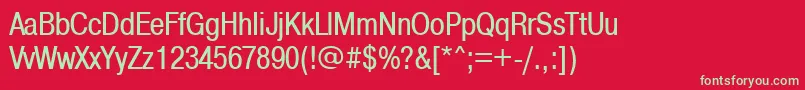 A1011helvetikaCondensed Font – Green Fonts on Red Background