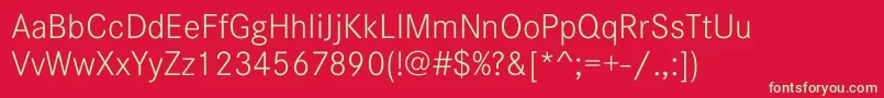 CorporateSW10Light-Schriftart – Grüne Schriften auf rotem Hintergrund