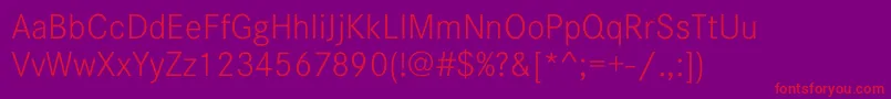 CorporateSW10Light Font – Red Fonts on Purple Background