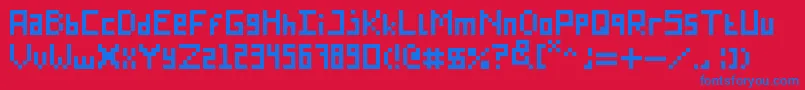 Endlesstype Font – Blue Fonts on Red Background